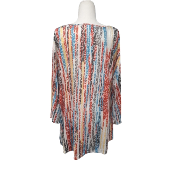 New stretchy v-neck striped shirt womens size 3/4XL - Picture 4 of 5